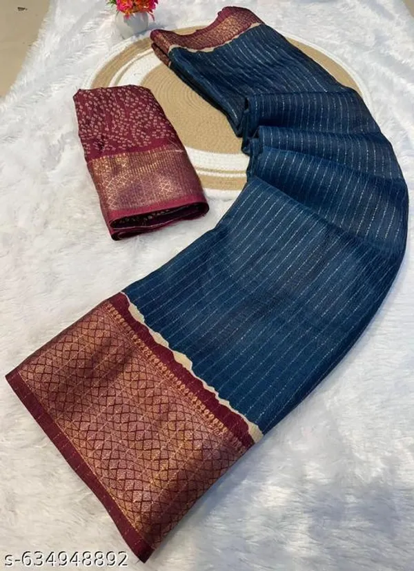 Blue_&_Maroon_Premium_Dola_Silk_Saree_With_Running_Blouse_For_Women