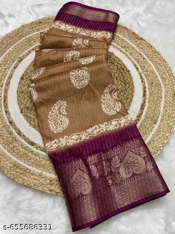 Gold_&_Maroon_Premium_Dola_Silk_Saree_With_Running_Blouse_For_Women