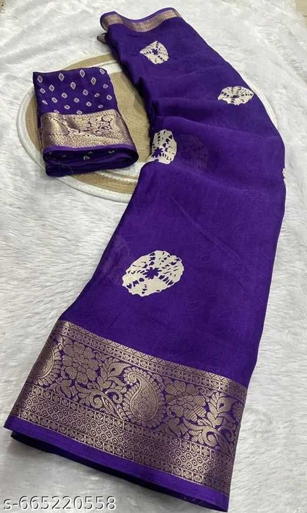 Blue_Premium_Moss_Crepe_With_Jacquard_Border_Saree_With_Running_Blouse_For_Women