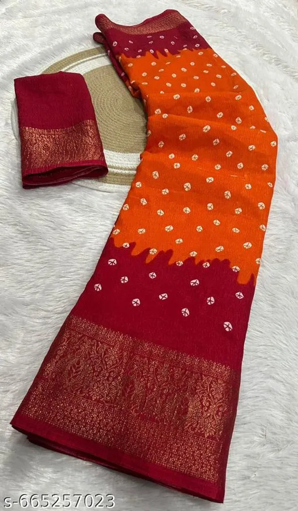 Orange_&_Red_Premium_Dola_Silk_Saree_With_Running_Blouse_For_Women