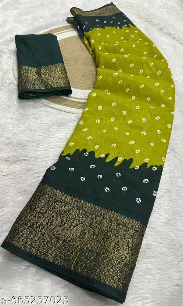 Green_Premium_Dola_Silk_Saree_With_Running_Blouse_For_Women
