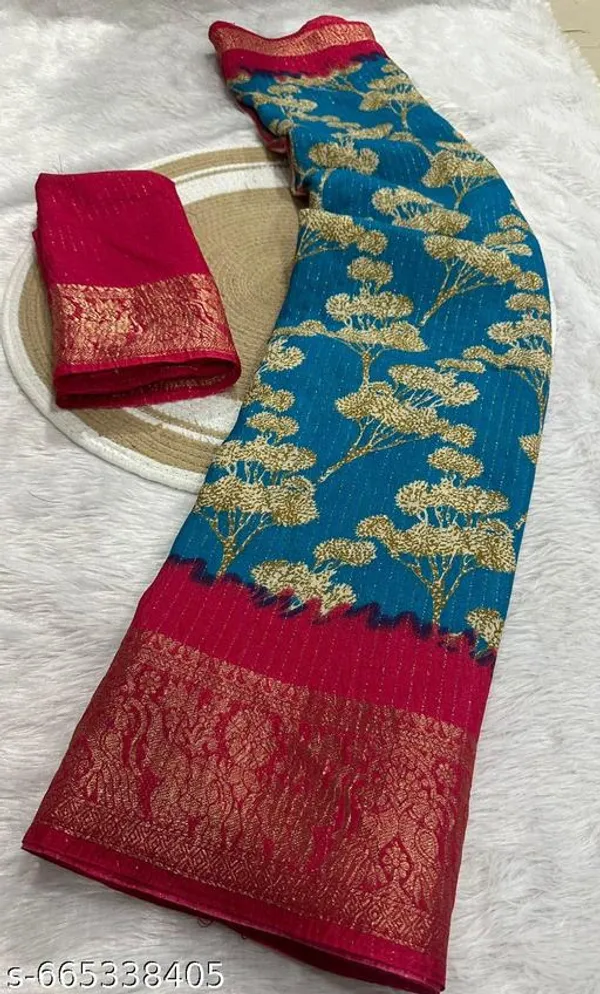 Green_Premium_Dola_Silk_Saree_With_Running_Blouse_For_Women
