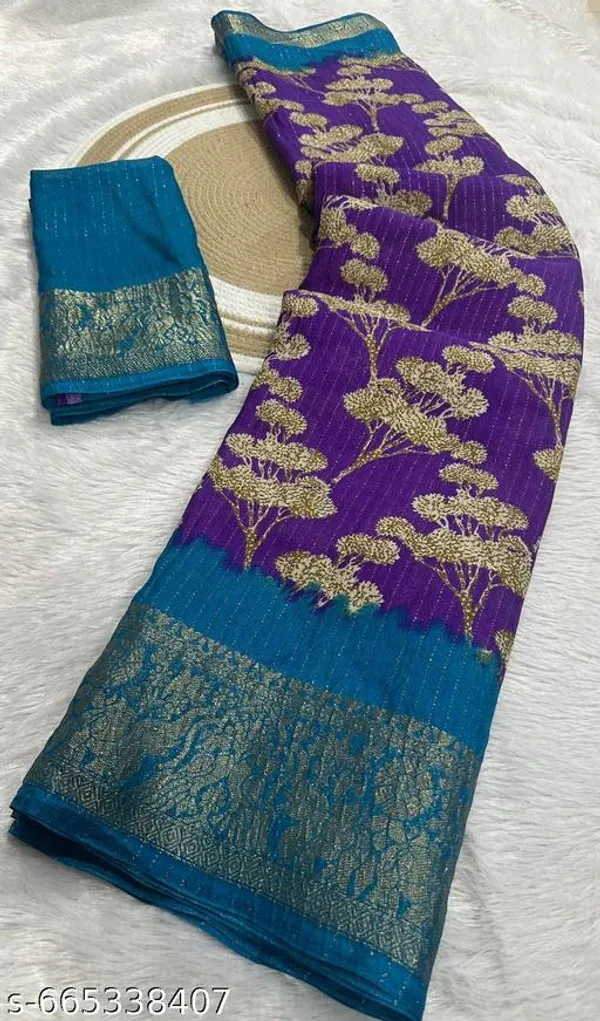 Blue_Premium_Dola_Silk_Saree_With_Running_Blouse_For_Women