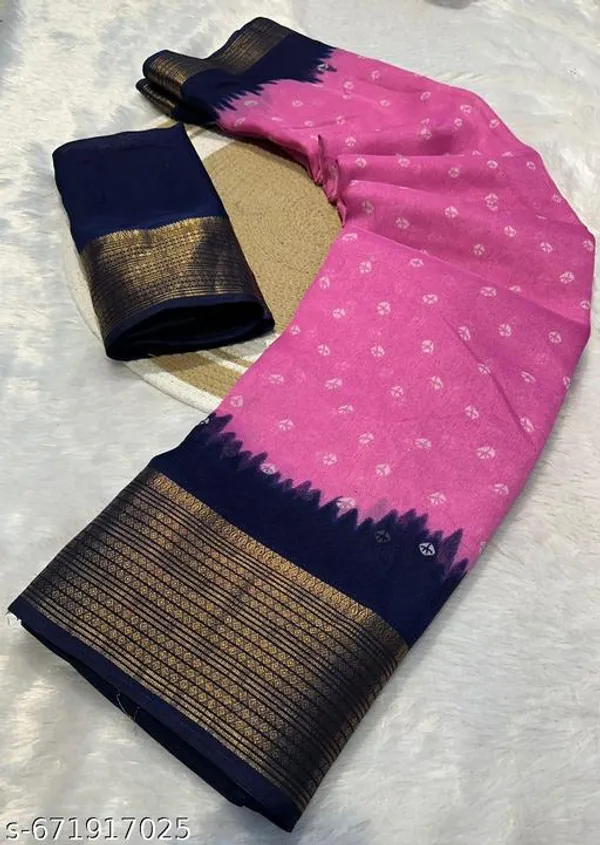 Light_Pink_&_Blue_Premium_Moss_Crepe_With_Jacquard_Border_Saree_With_Running_Blouse_For_Women