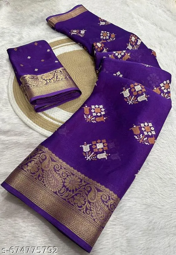 Blue_Premium_Moss_Crepe_With_Jacquard_Border_Saree_With_Running_Blouse_For_Women