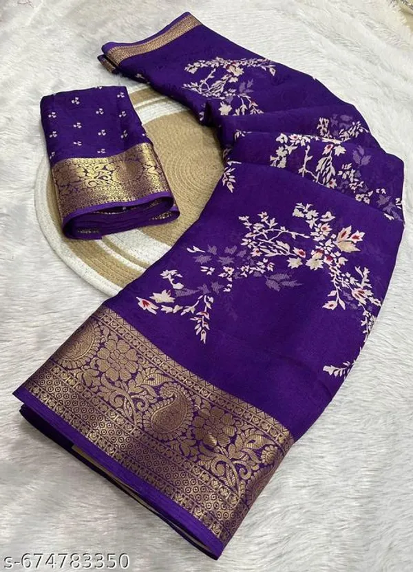 Blue_Premium_Moss_Crepe_With_Jacquard_Border_Saree_With_Running_Blouse_For_Women
