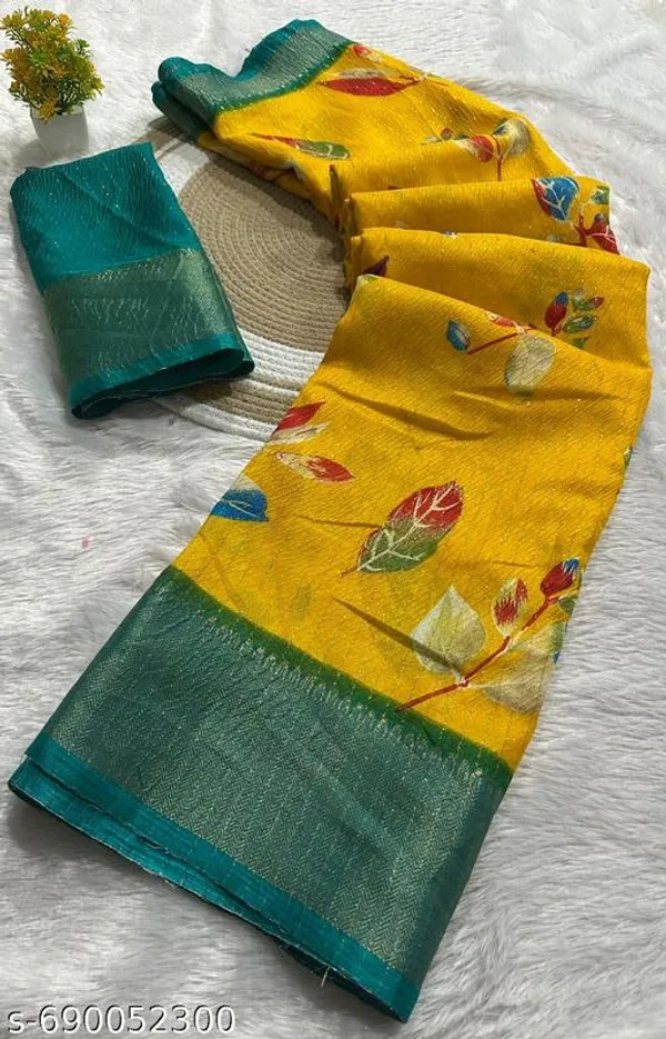 Yellow_Premium_Dola_Silk_Saree_With_Running_Blouse_For_Women