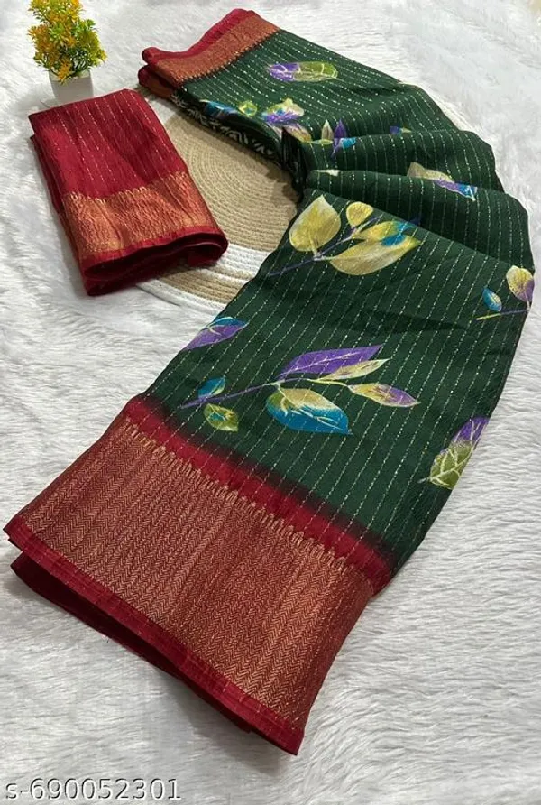 Green_&_Maroon_Premium_Dola_Silk_Saree_With_Running_Blouse_For_Women