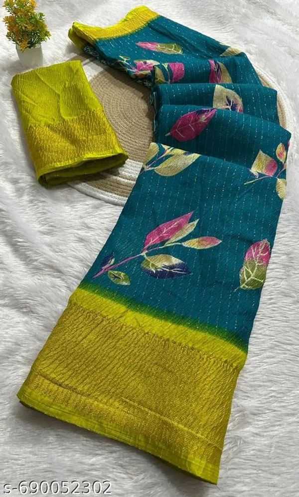 Green_Premium_Dola_Silk_Saree_With_Running_Blouse_For_Women
