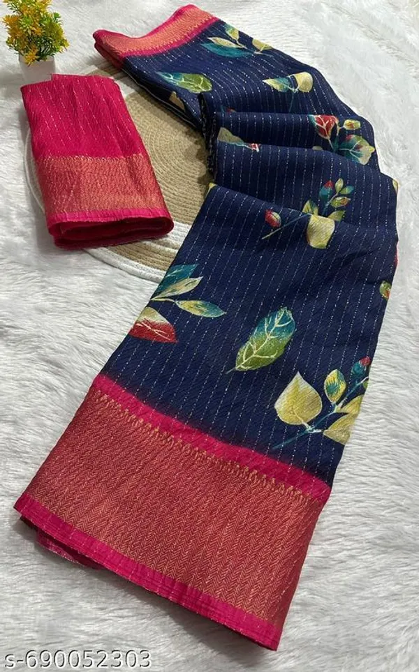 Blue_Premium_Dola_Silk_Saree_With_Running_Blouse_For_Women