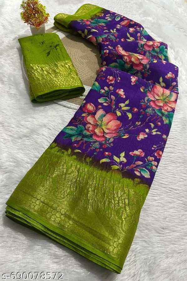 Blue_&_Green_Premium_Dola_Silk_Saree_With_Running_Blouse_For_Women