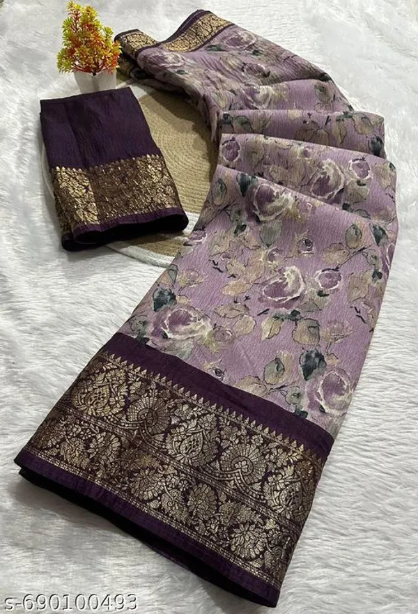 Purple_Premium_Dola_Silk_Saree_With_Running_Blouse_For_Women