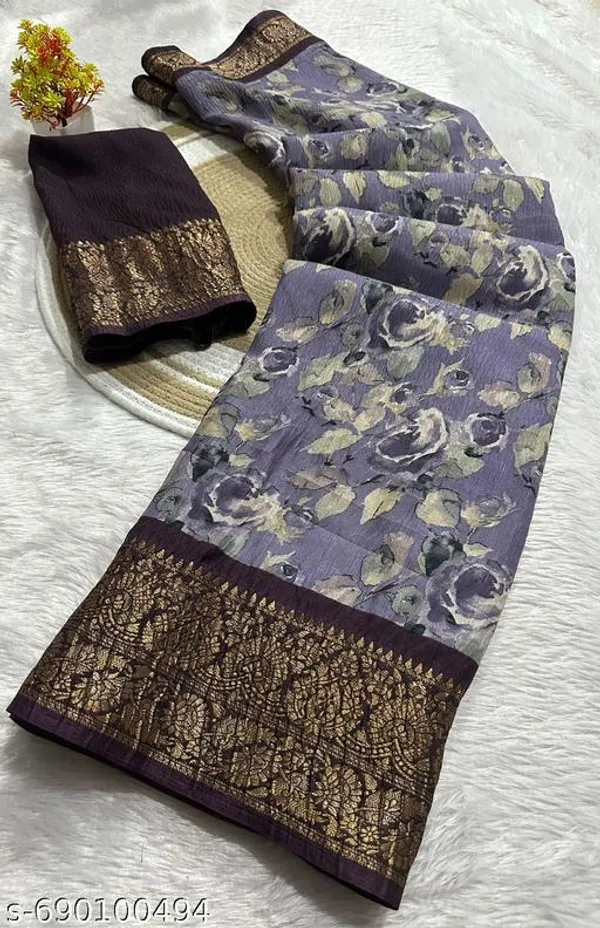 Grey_Premium_Dola_Silk_Saree_With_Running_Blouse_For_Women