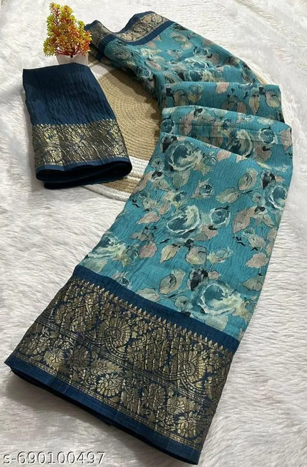Blue_Premium_Dola_Silk_Saree_With_Running_Blouse_For_Women