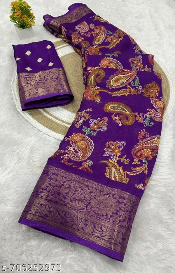 Blue_Premium_Moss_Crepe_With_Jacquard_Border_Saree_With_Running_Blouse_For_Women