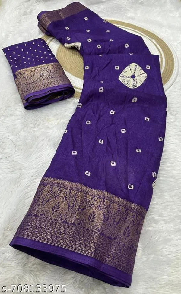 Blue_Premium_Dola_Silk_Saree_With_Running_Blouse_For_Women