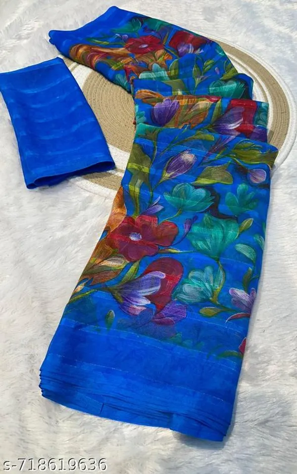 Blue_Premium_Chiffon_Saree_With_Running_Blouse_For_Women