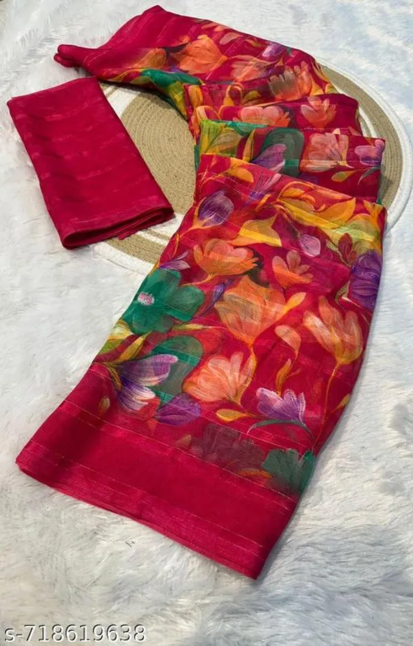 Multicolor_Premium_Chiffon_Saree_With_Running_Blouse_For_Women