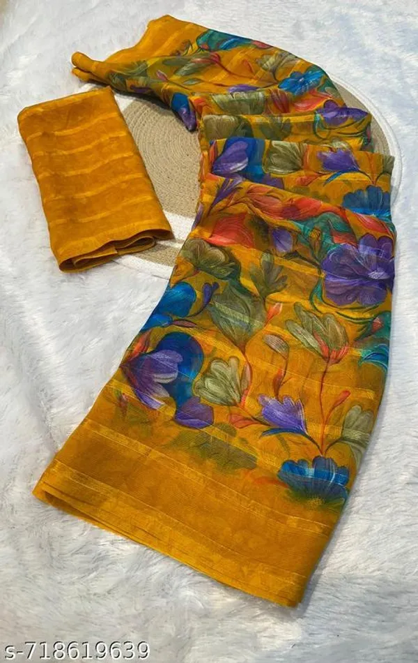 Multicolor_Premium_Chiffon_Saree_With_Running_Blouse_For_Women