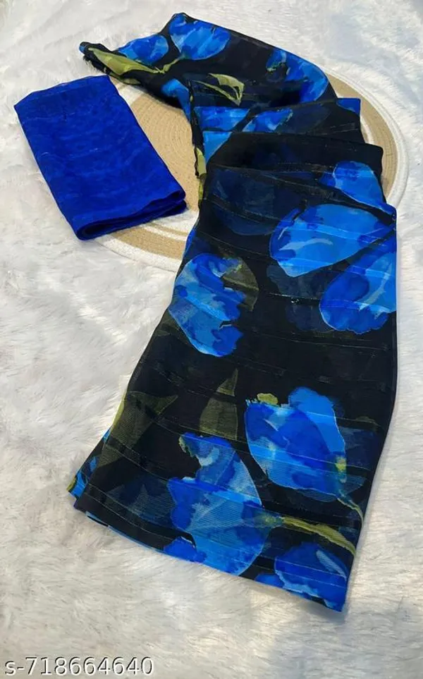 Blue_Premium_Chiffon_Saree_With_Running_Blouse_For_Women