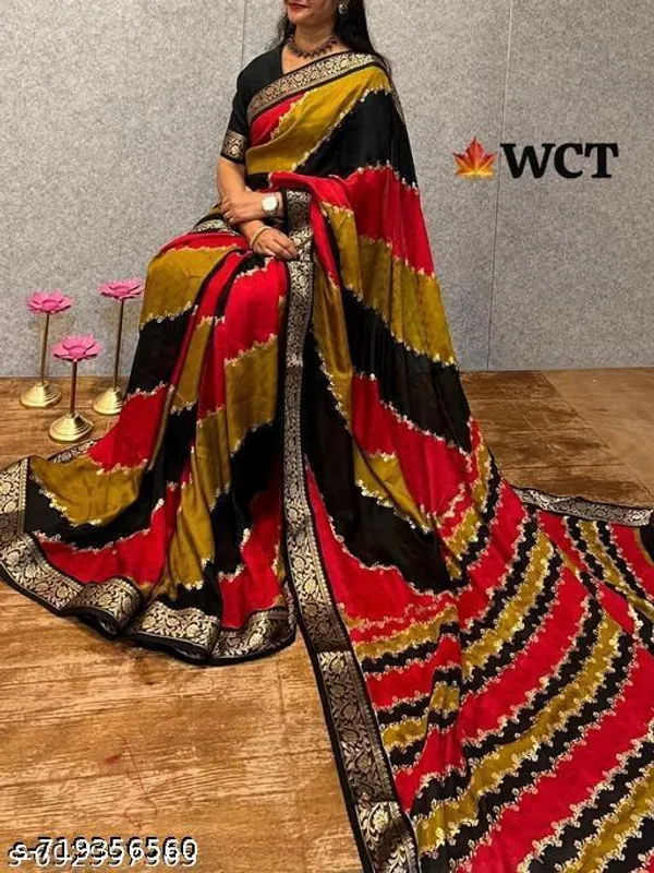 Multicolor_Premium_Chiffon_Saree_With_Running_Blouse_For_Women