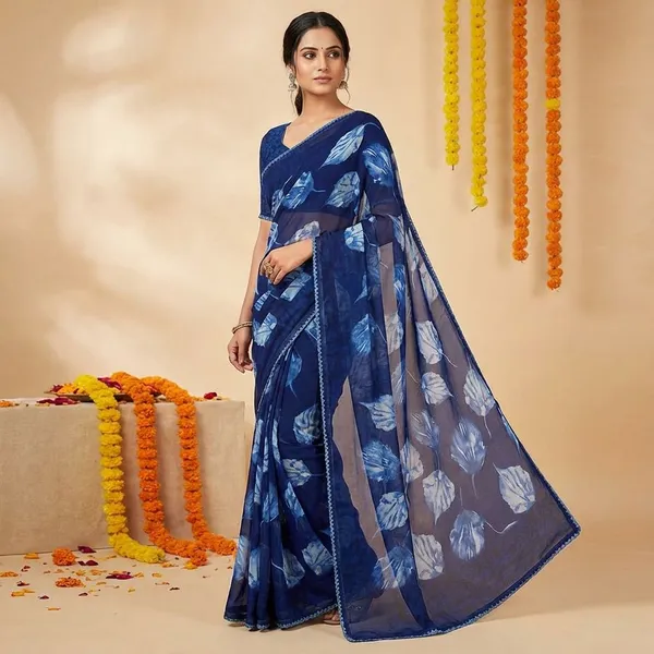 Blue_Premium_Chiffon_Saree_With_Running_Blouse_For_Women