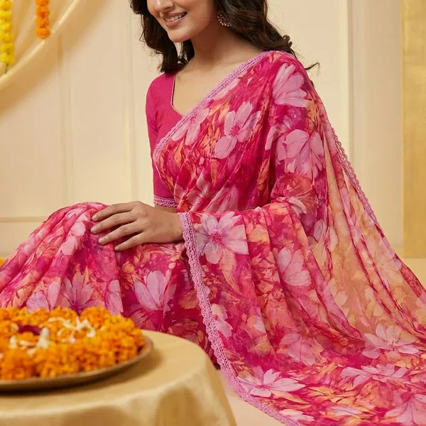 Pink_Premium_Chiffon_Saree_With_Running_Blouse_For_Women