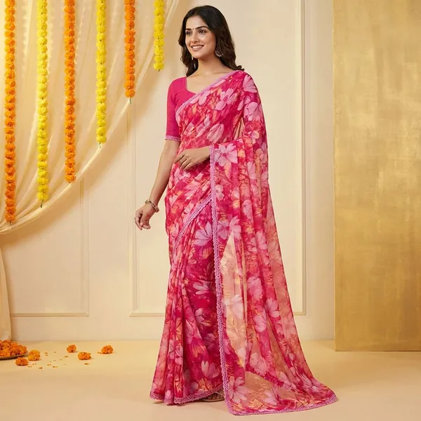 Pink_Premium_Chiffon_Saree_With_Running_Blouse_For_Women