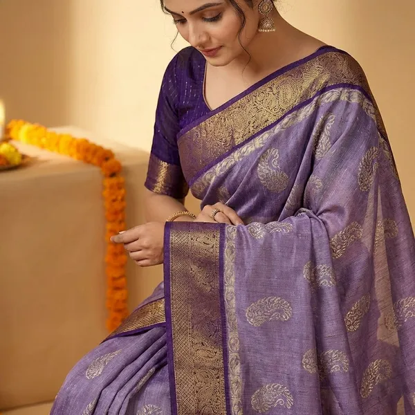 Purple_Premium_Dola_Silk_Saree_With_Running_Blouse_For_Women