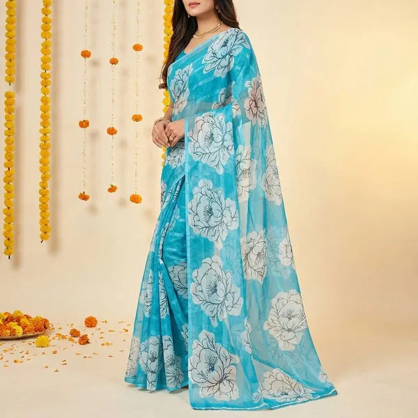 Blue_Premium_Chiffon_Saree_With_Running_Blouse_For_Women