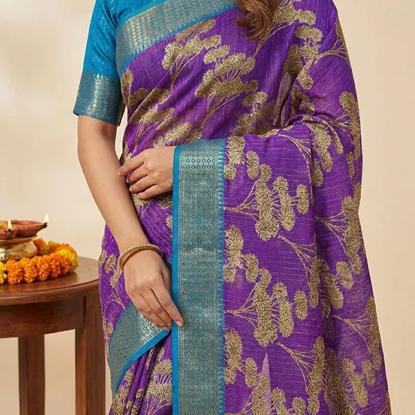 Blue_Premium_Dola_Silk_Saree_With_Running_Blouse_For_Women