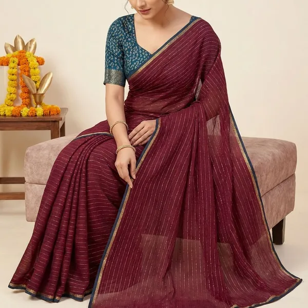 Maroon_&_Blue_Premium_Dola_Silk_Saree_With_Running_Blouse_For_Women