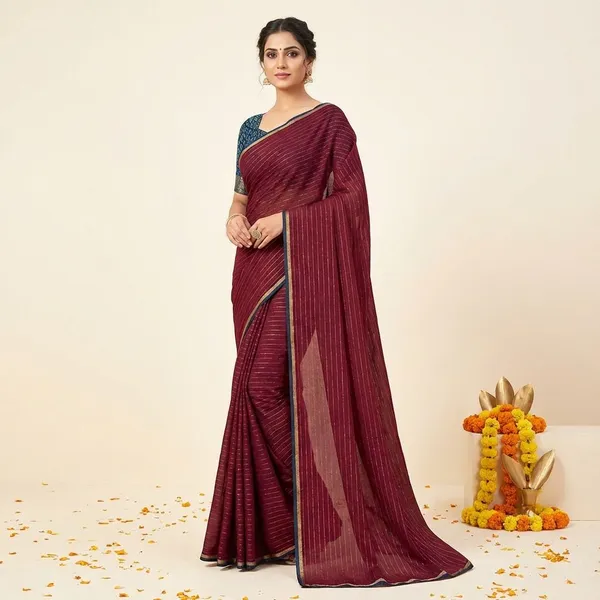 Maroon_&_Blue_Premium_Dola_Silk_Saree_With_Running_Blouse_For_Women