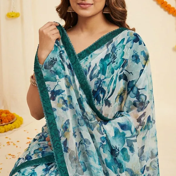 Multicolor_Premium_Chiffon_Saree_With_Running_Blouse_For_Women