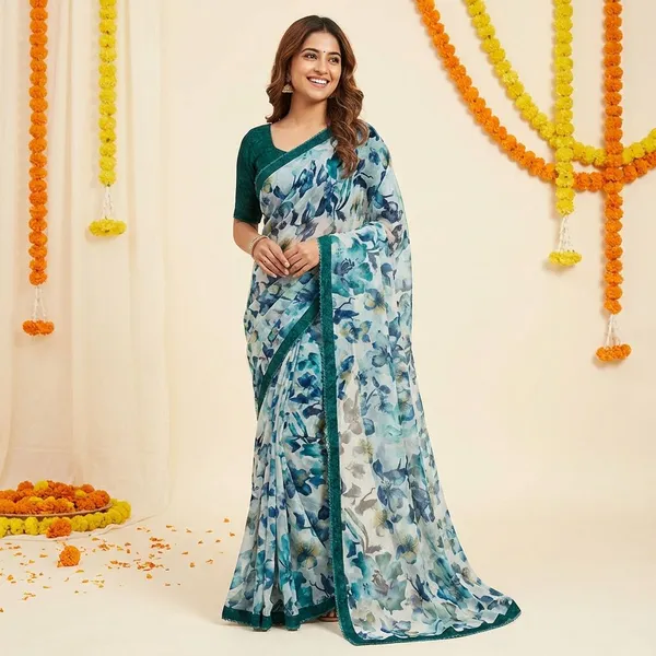 Multicolor_Premium_Chiffon_Saree_With_Running_Blouse_For_Women