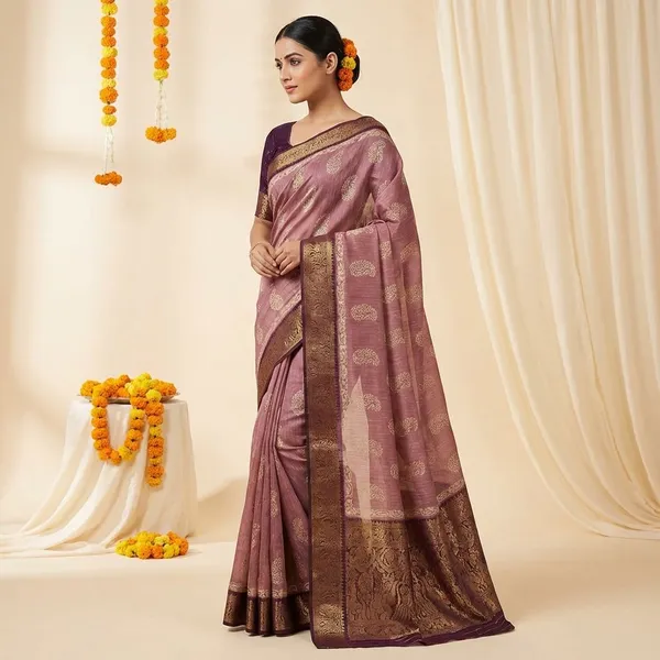 Light_Pink_Premium_Dola_Silk_Saree_With_Running_Blouse_For_Women