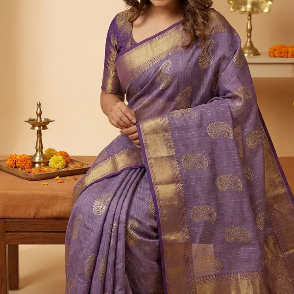 Purple_Premium_Dola_Silk_Saree_With_Running_Blouse_For_Women