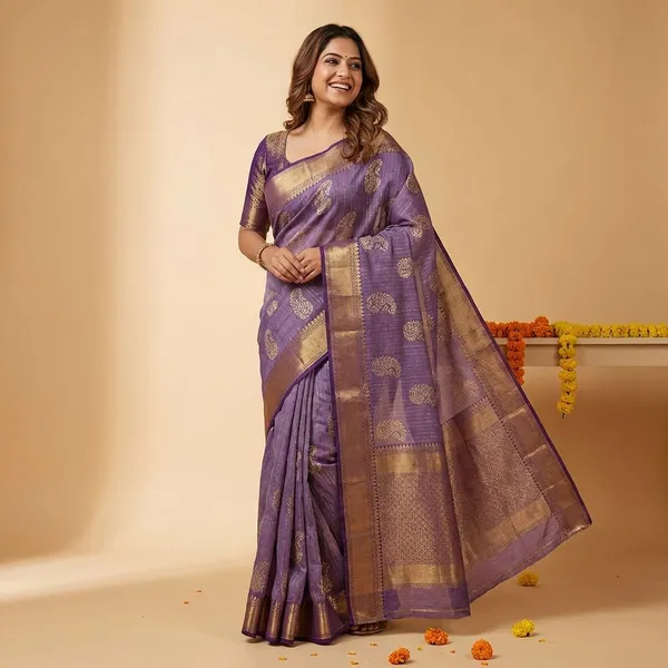 Purple_Premium_Dola_Silk_Saree_With_Running_Blouse_For_Women