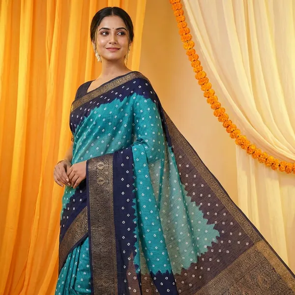 Blue_Premium_Dola_Silk_Saree_With_Running_Blouse_For_Women