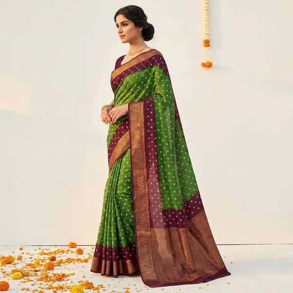 Green_&_Maroon_Premium_Dola_Silk_Saree_With_Running_Blouse_For_Women