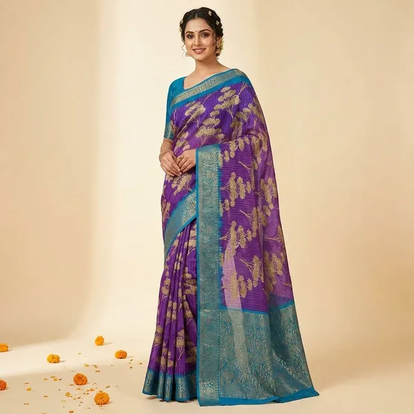 Blue_Premium_Dola_Silk_Saree_With_Running_Blouse_For_Women