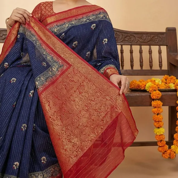 Blue_&_Maroon_Premium_Dola_Silk_Saree_With_Running_Blouse_For_Women