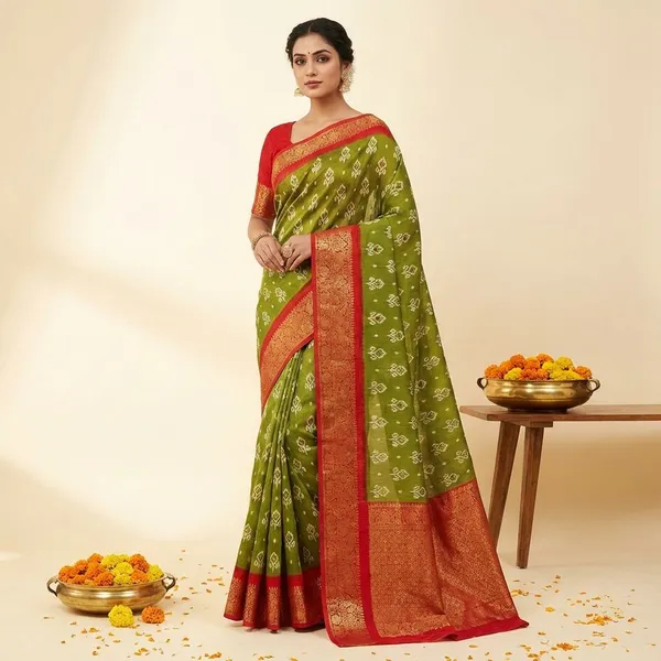 Green_&_Maroon_Premium_Dola_Silk_Saree_With_Running_Blouse_For_Women