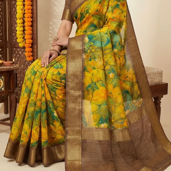 Yellow_Premium_Dola_Silk_Saree_With_Running_Blouse_For_Women