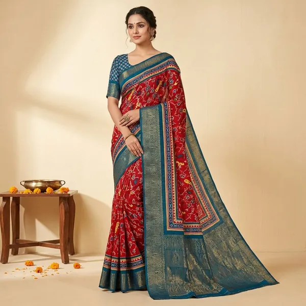 Maroon_&_Green_Premium_Dola_Silk_Saree_With_Running_Blouse_For_Women