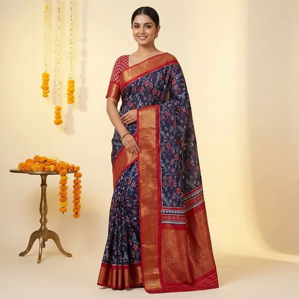 Blue_&_Maroon_Premium_Dola_Silk_Saree_With_Running_Blouse_For_Women