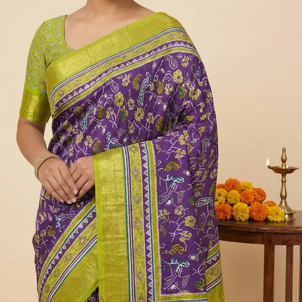 Blue_&_Green_Premium_Dola_Silk_Saree_With_Running_Blouse_For_Women