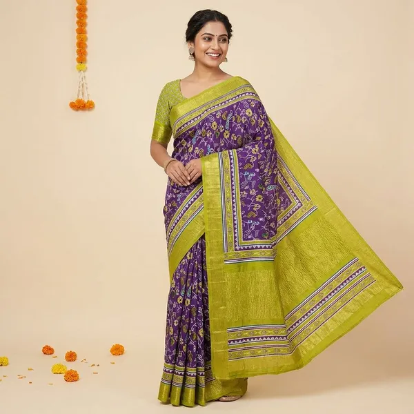 Blue_&_Green_Premium_Dola_Silk_Saree_With_Running_Blouse_For_Women