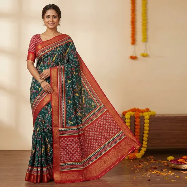 Multicolor_Premium_Dola_Silk_Saree_With_Running_Blouse_For_Women