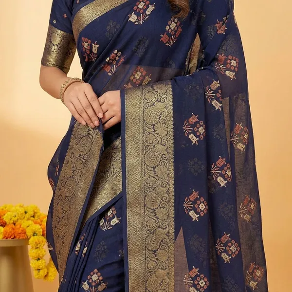 Black_Premium_Moss_Crepe_With_Jacquard_Border_Saree_With_Running_Blouse_For_Women